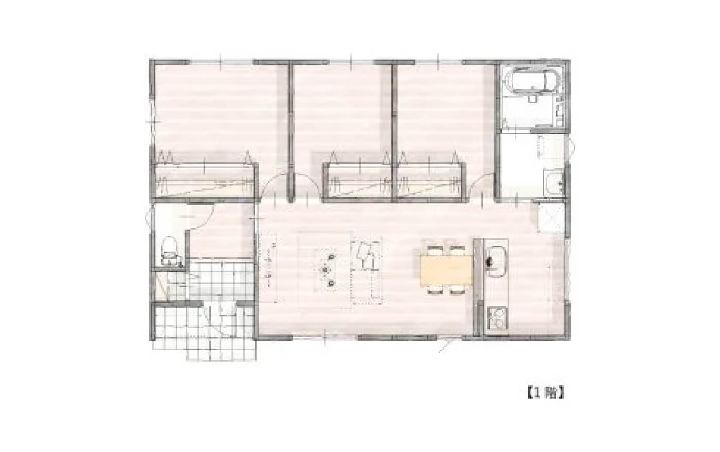 平屋 3LDK間取り図