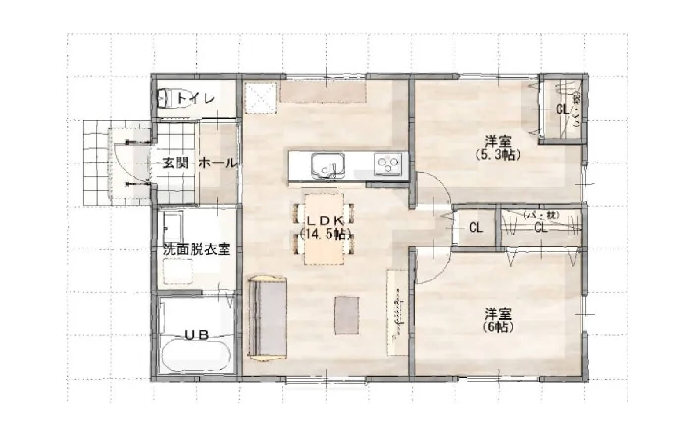 平屋2LDKプラン
